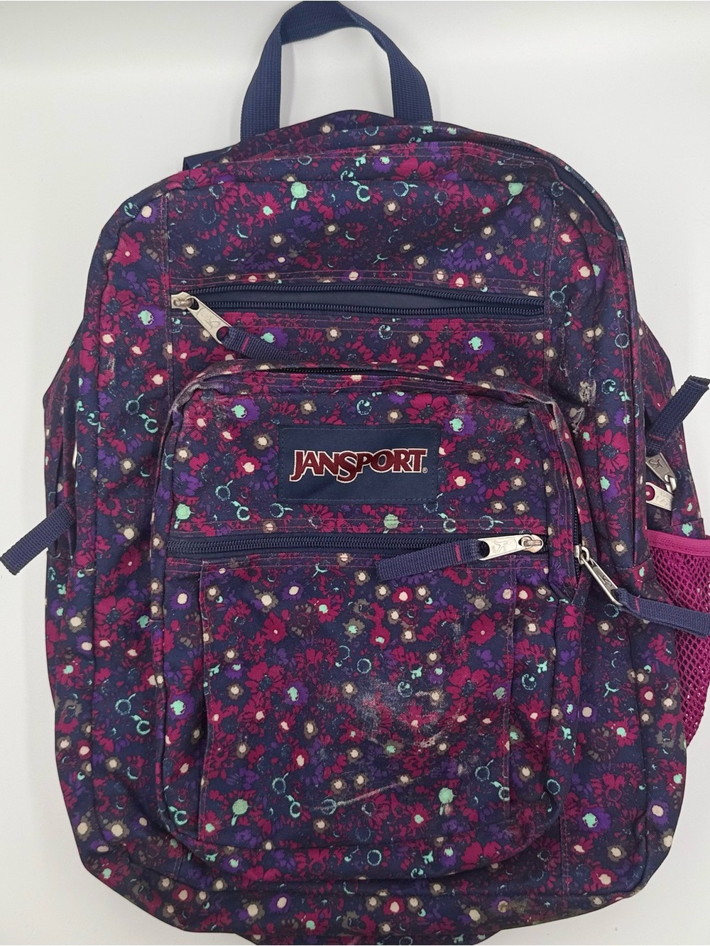 Jansport Purple Floral Print Backpack